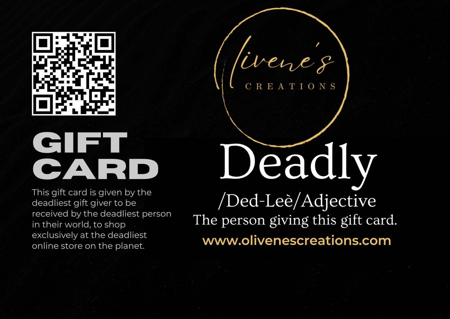 For the Deadly One Gift Card