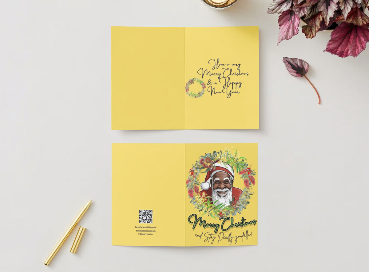 Black Santa Christmas Card Pack of 10