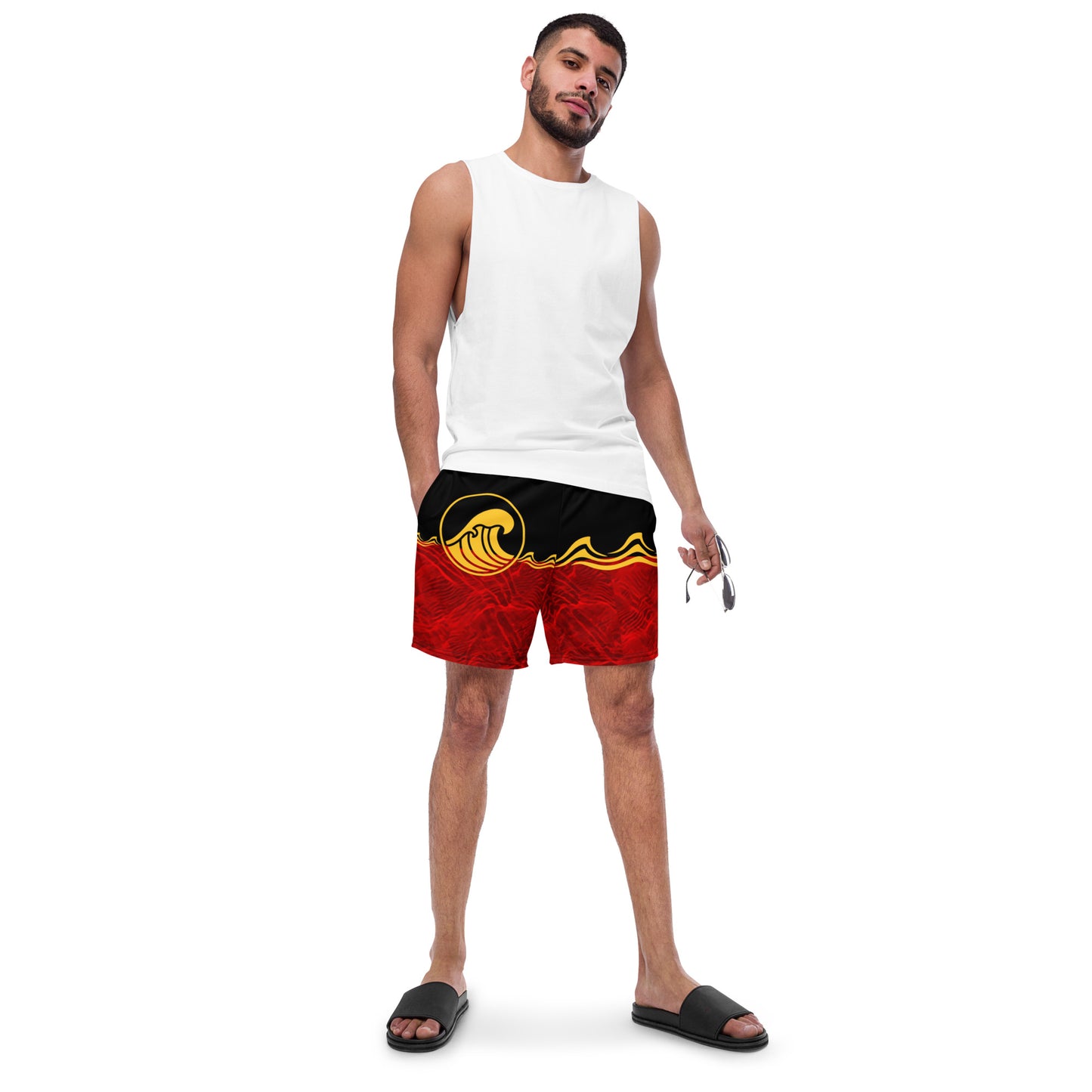 Aboriginal Flag Wave Men's swim shorts