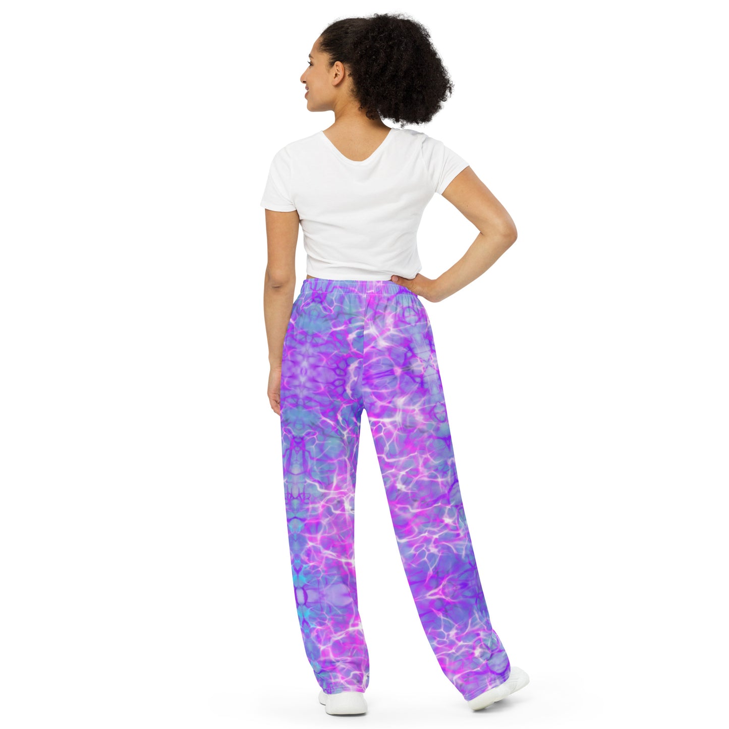 Purple Water Dreaming All-over print unisex wide-leg pants