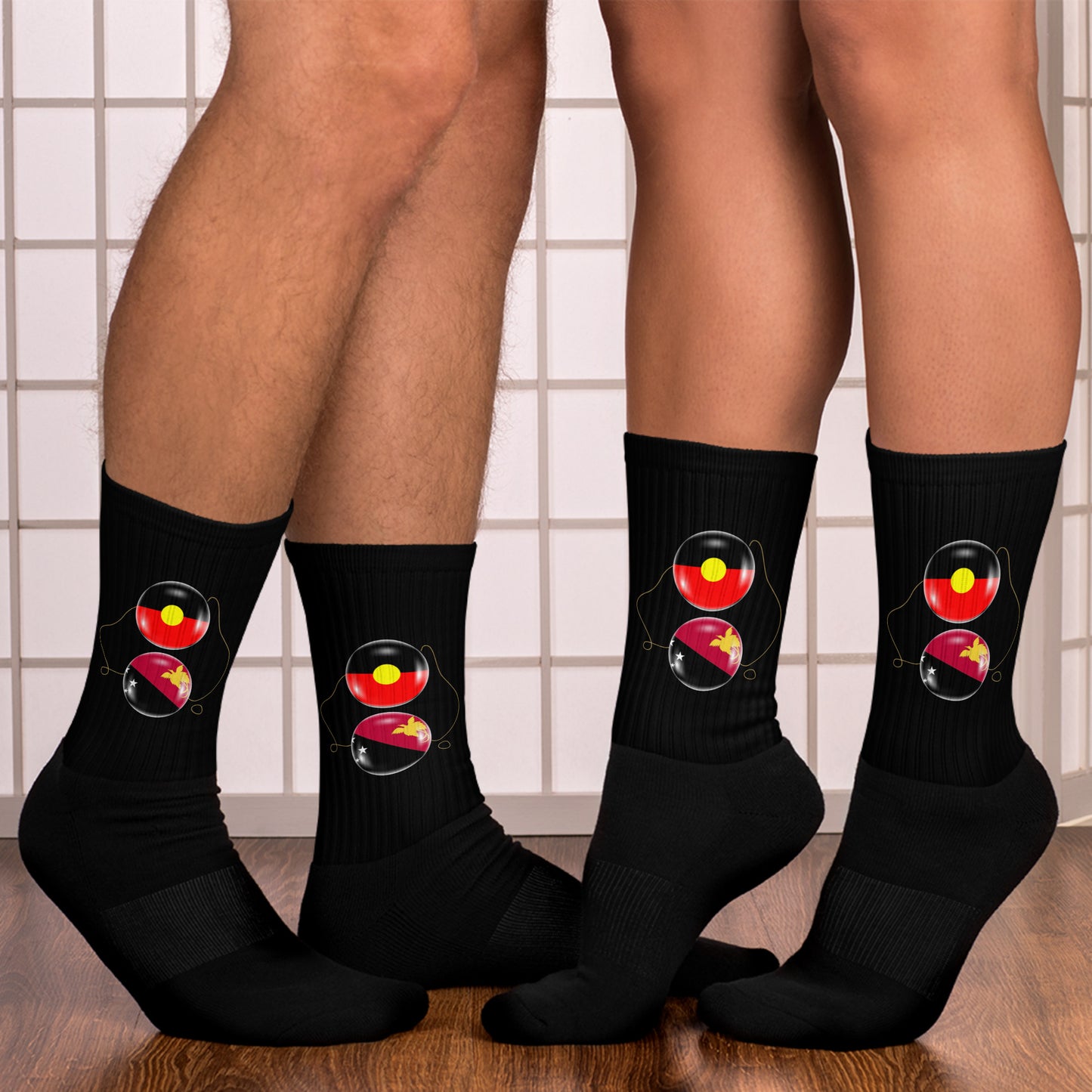 Aboriginal & Papua New Guinea (PNG) Flag Socks