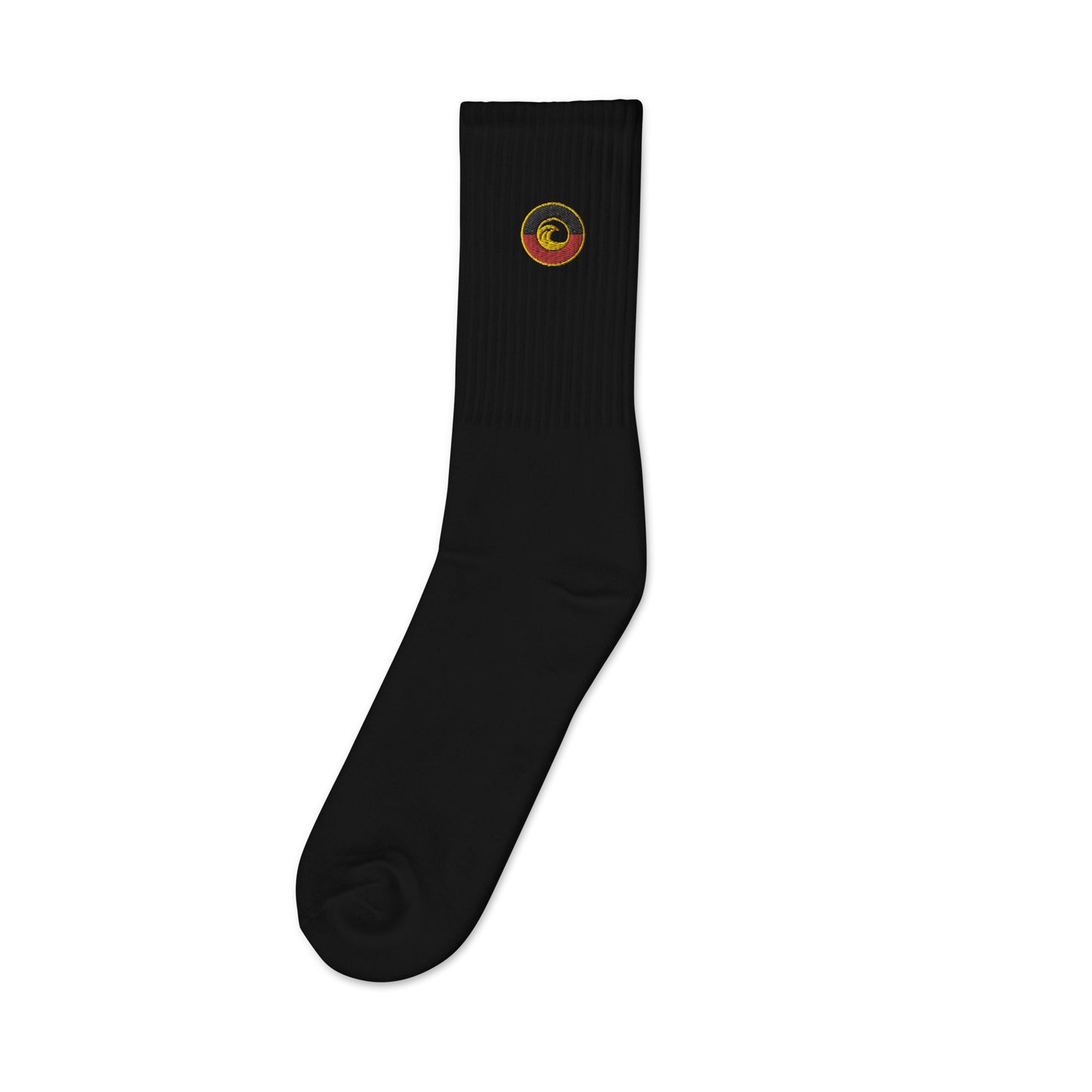 Aboriginal Flag Wave Embroidered socks