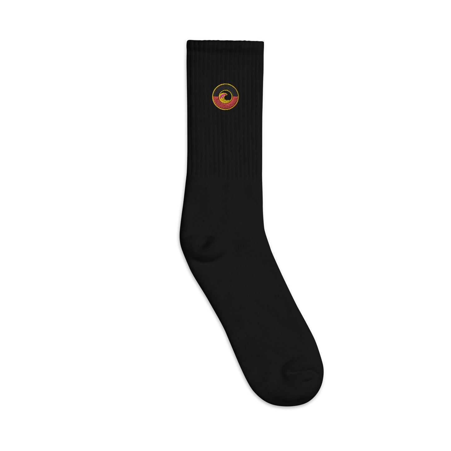 Aboriginal Flag Wave Embroidered socks
