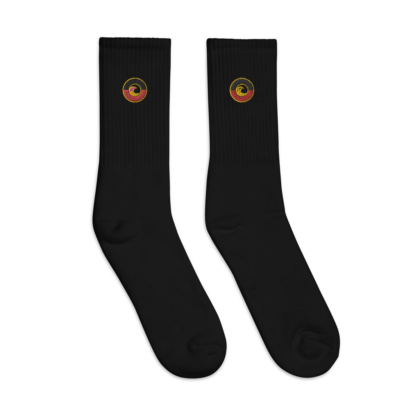 Aboriginal Flag Wave Embroidered socks
