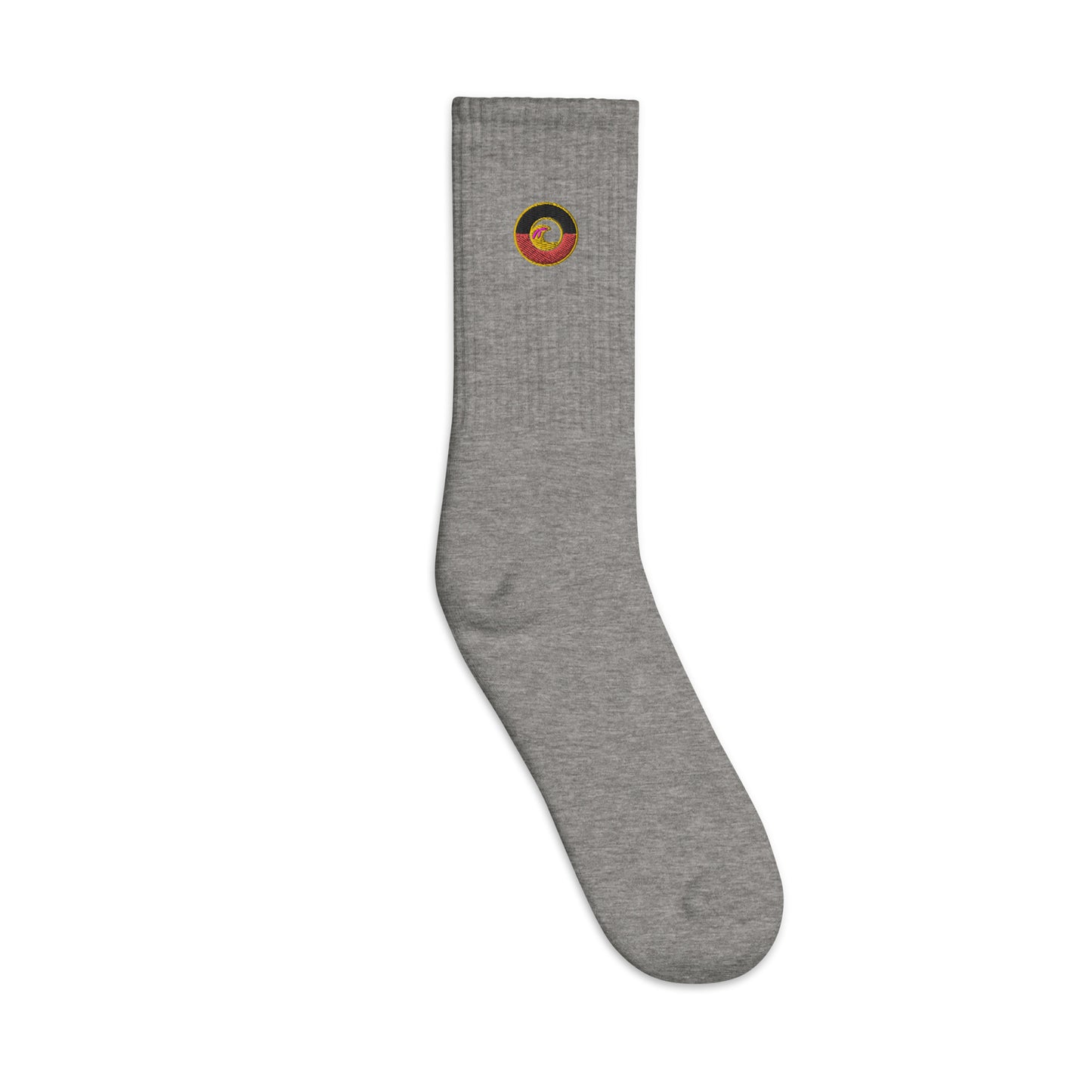 Aboriginal Flag Wave Embroidered socks