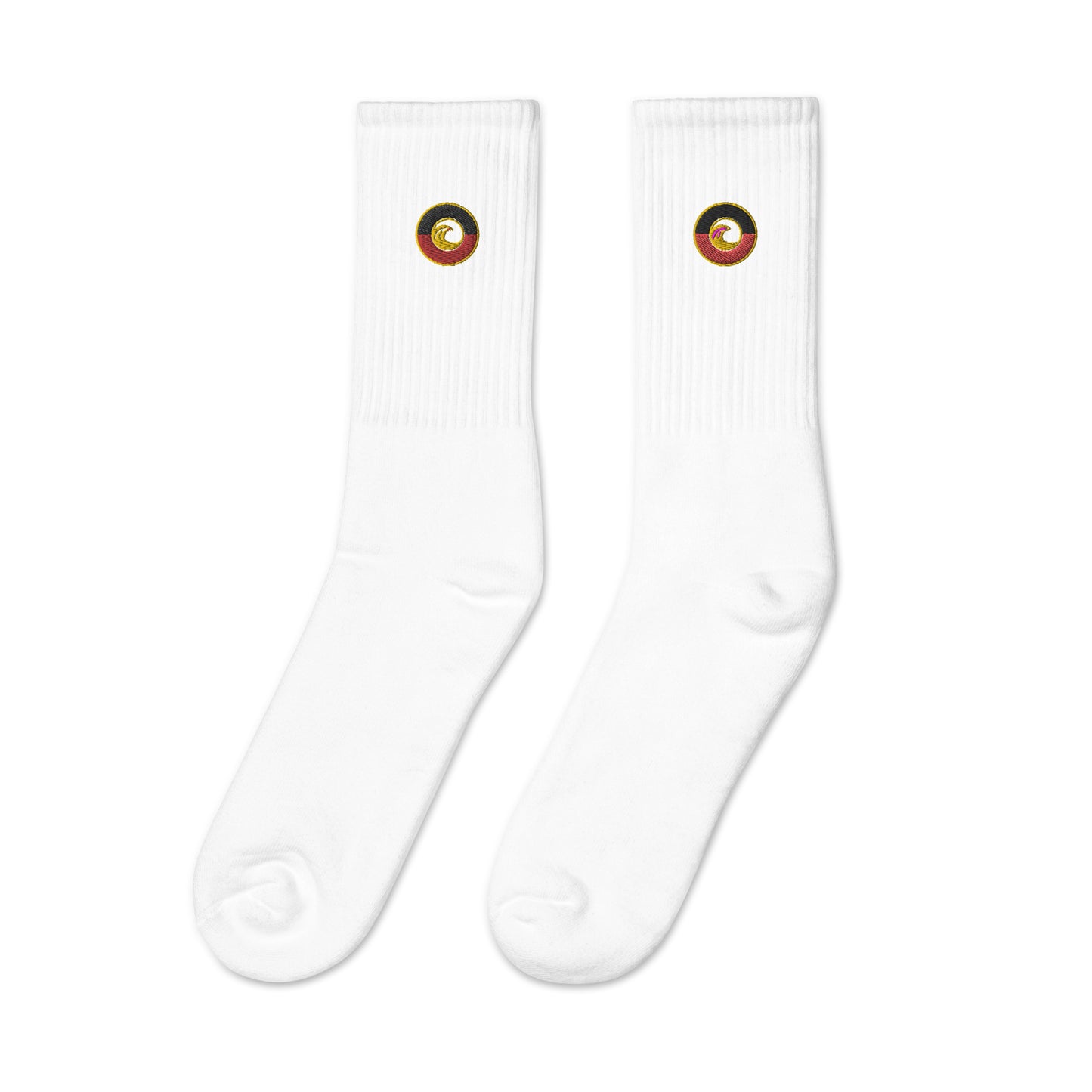 Aboriginal Flag Wave Embroidered socks