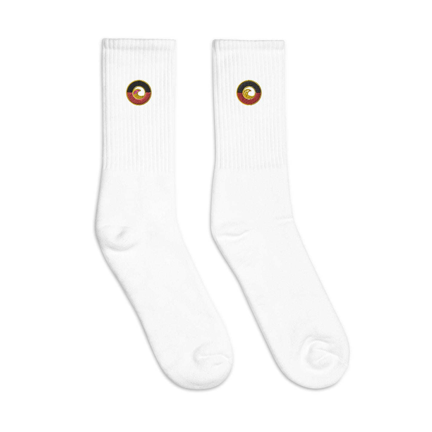 Aboriginal Flag Wave Embroidered socks
