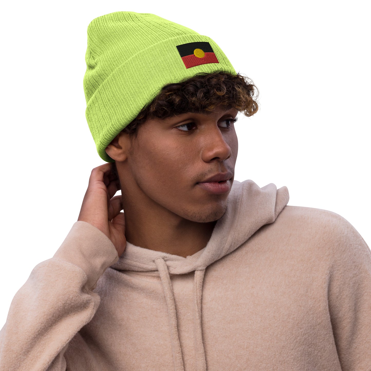 Aboriginal Flag Ribbed knit beanie