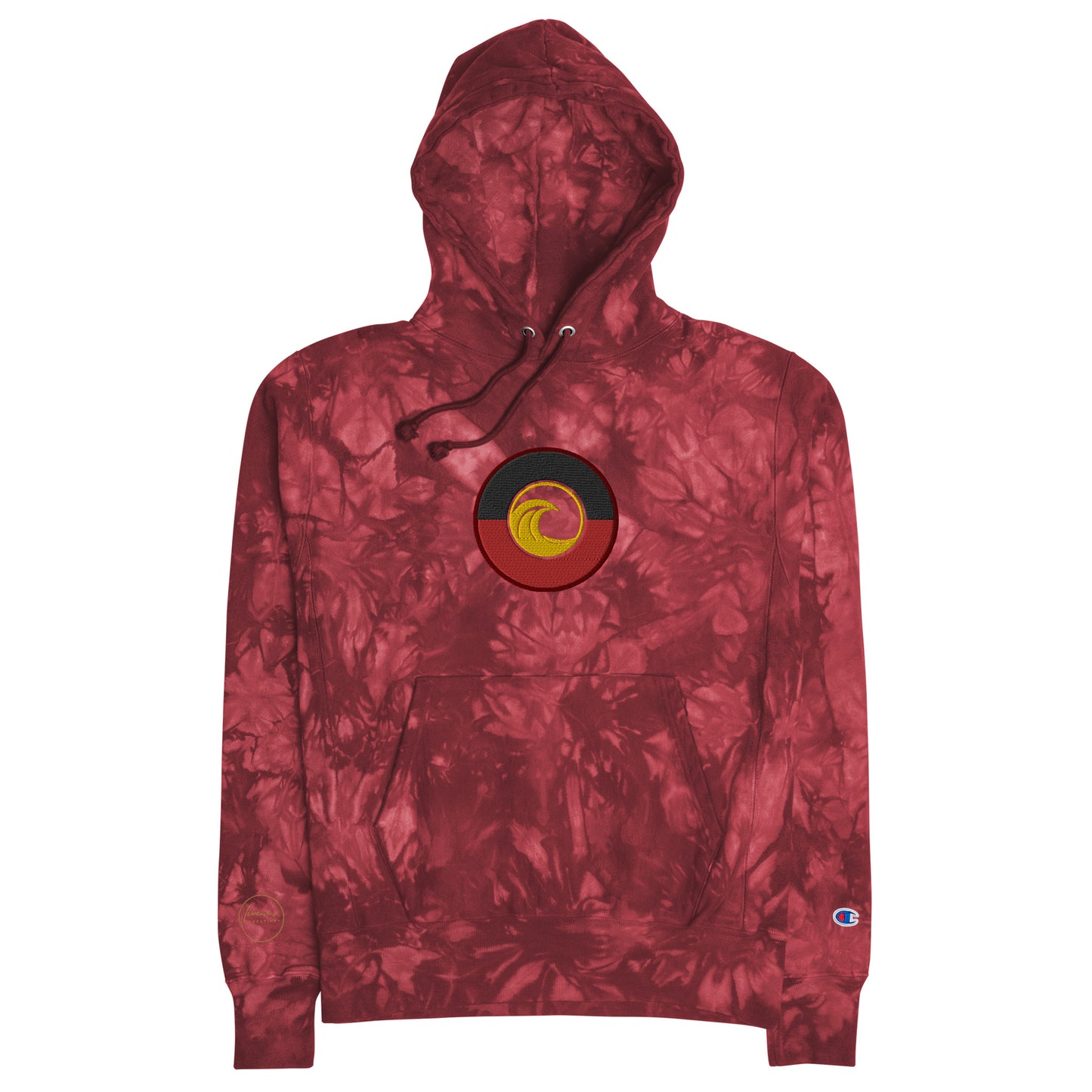 Aboriginal Flag Wave Unisex Champion tie-dye hoodie
