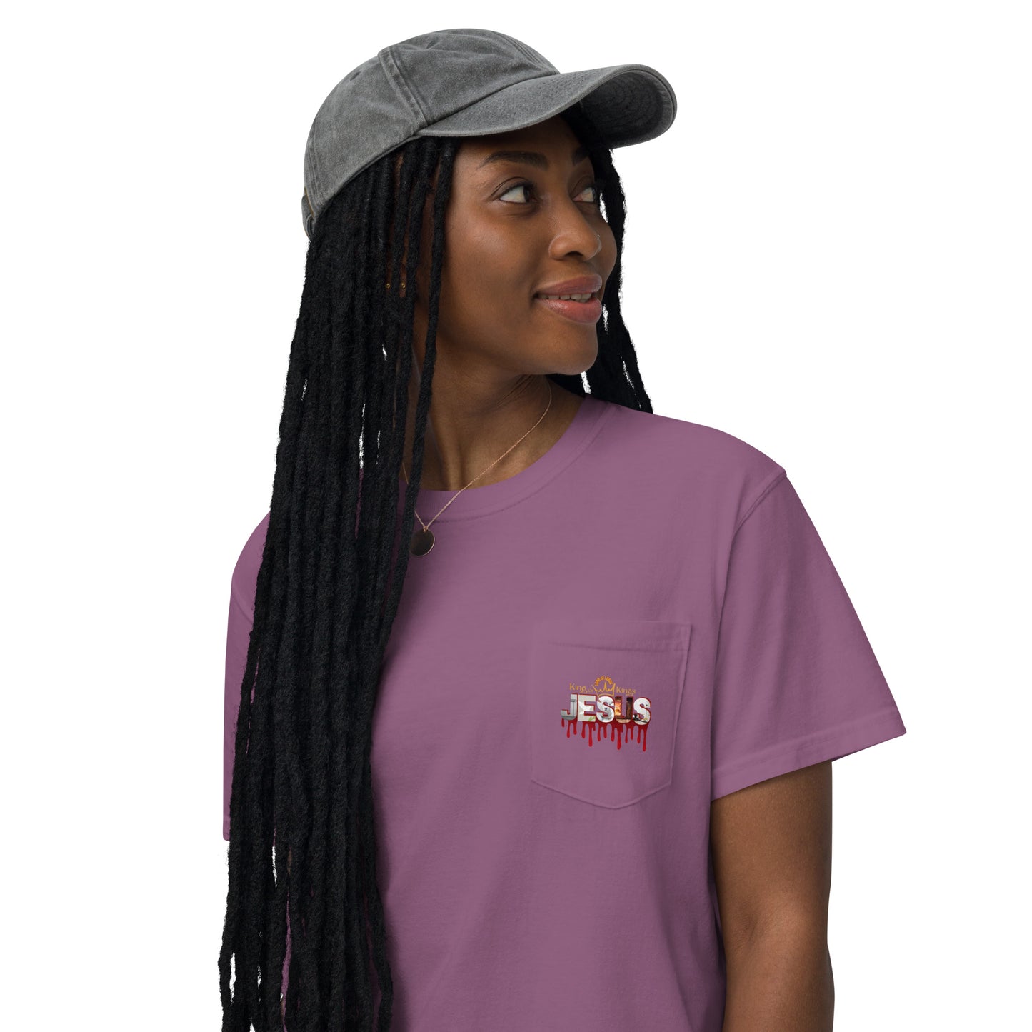 Jesus Saviour King - Unisex garment-dyed pocket t-shirt