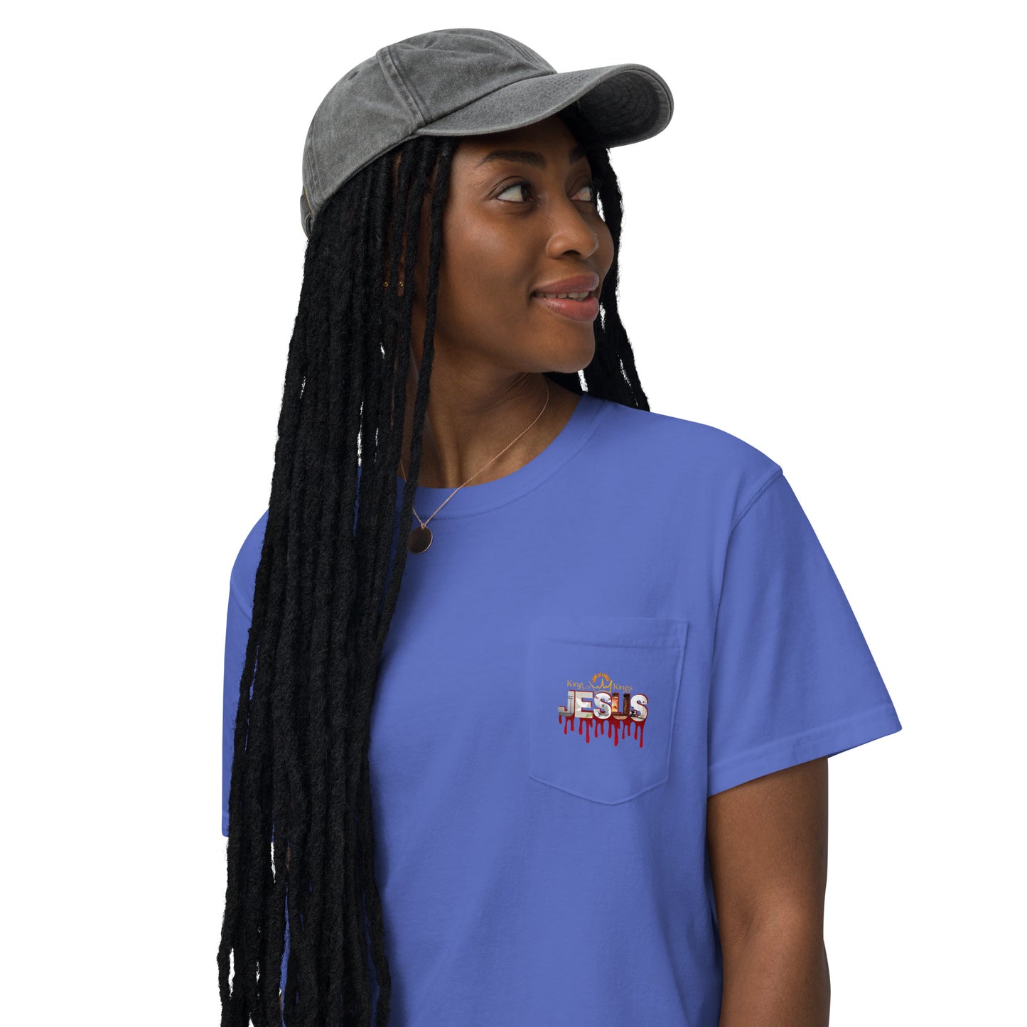 Jesus Saviour King - Unisex garment-dyed pocket t-shirt