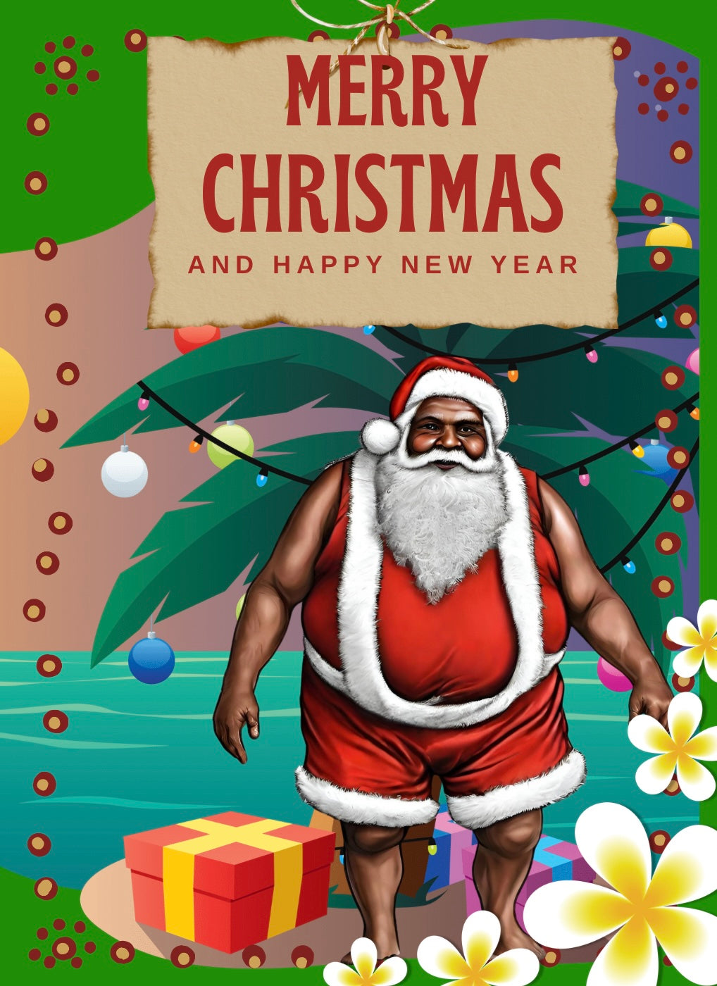 Black Santa Christmas Card Pack of 10