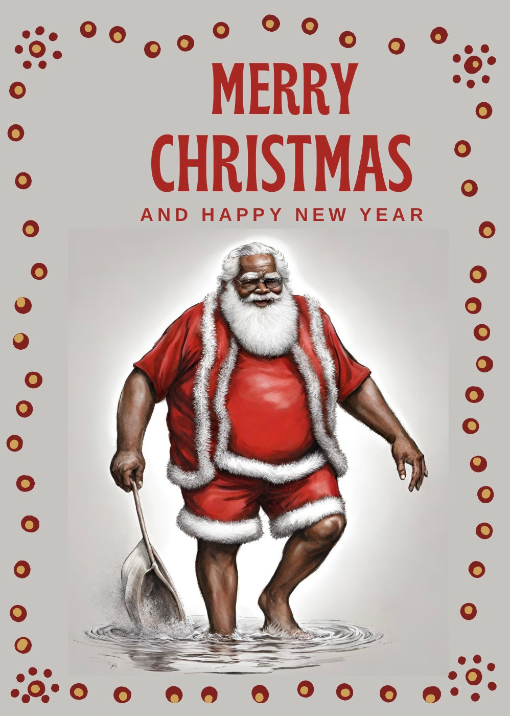 Black Santa Christmas Card Pack of 10