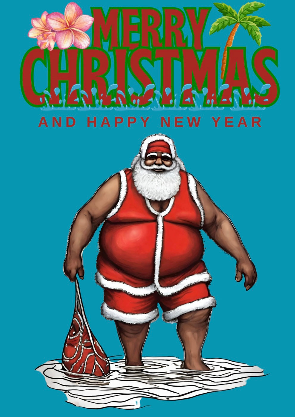 Black Santa Christmas Card Pack of 10