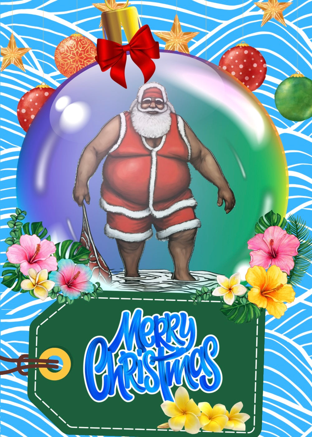 Black Santa Christmas Card Pack of 10