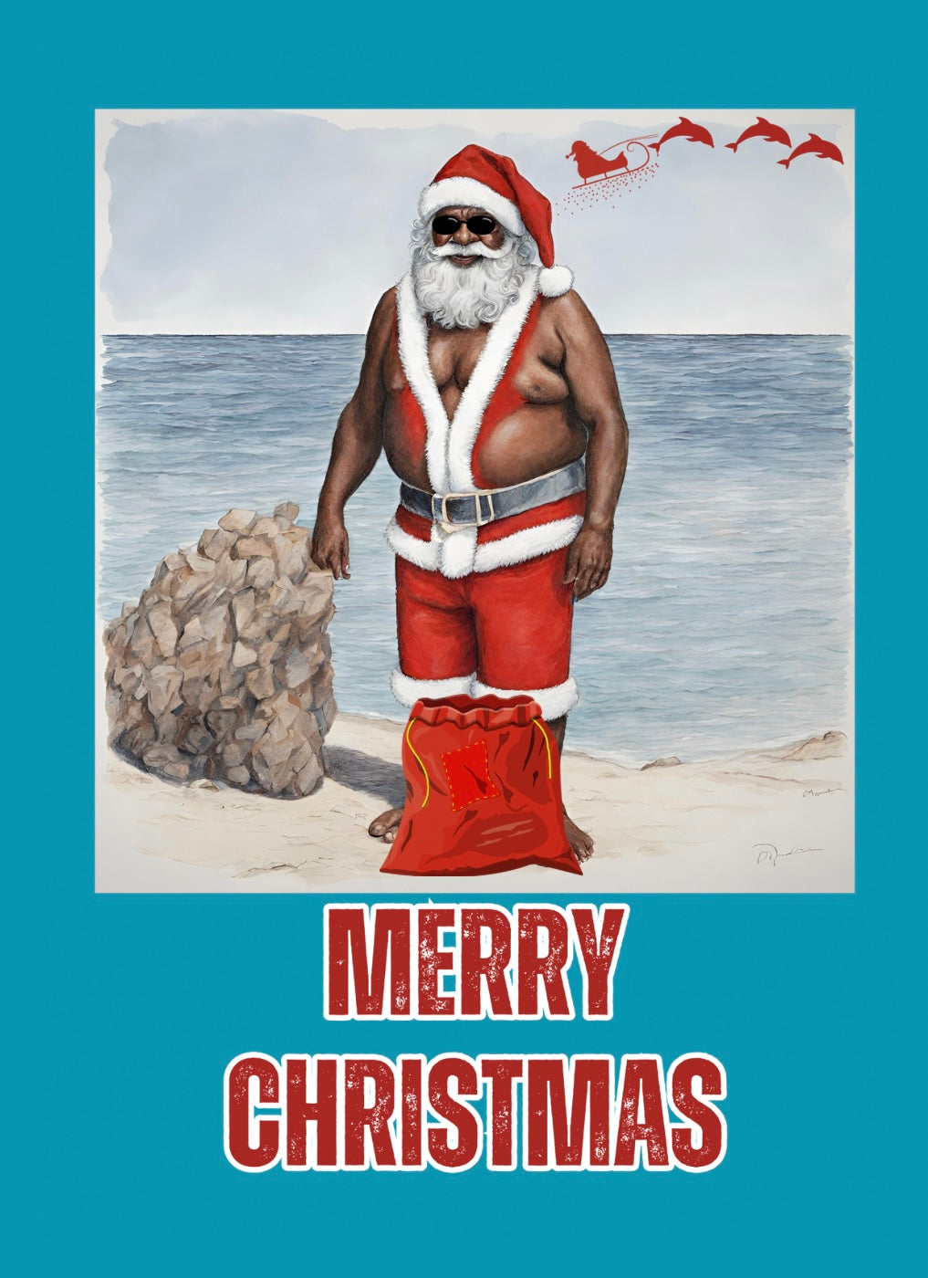 Black Santa Christmas Card Pack of 10