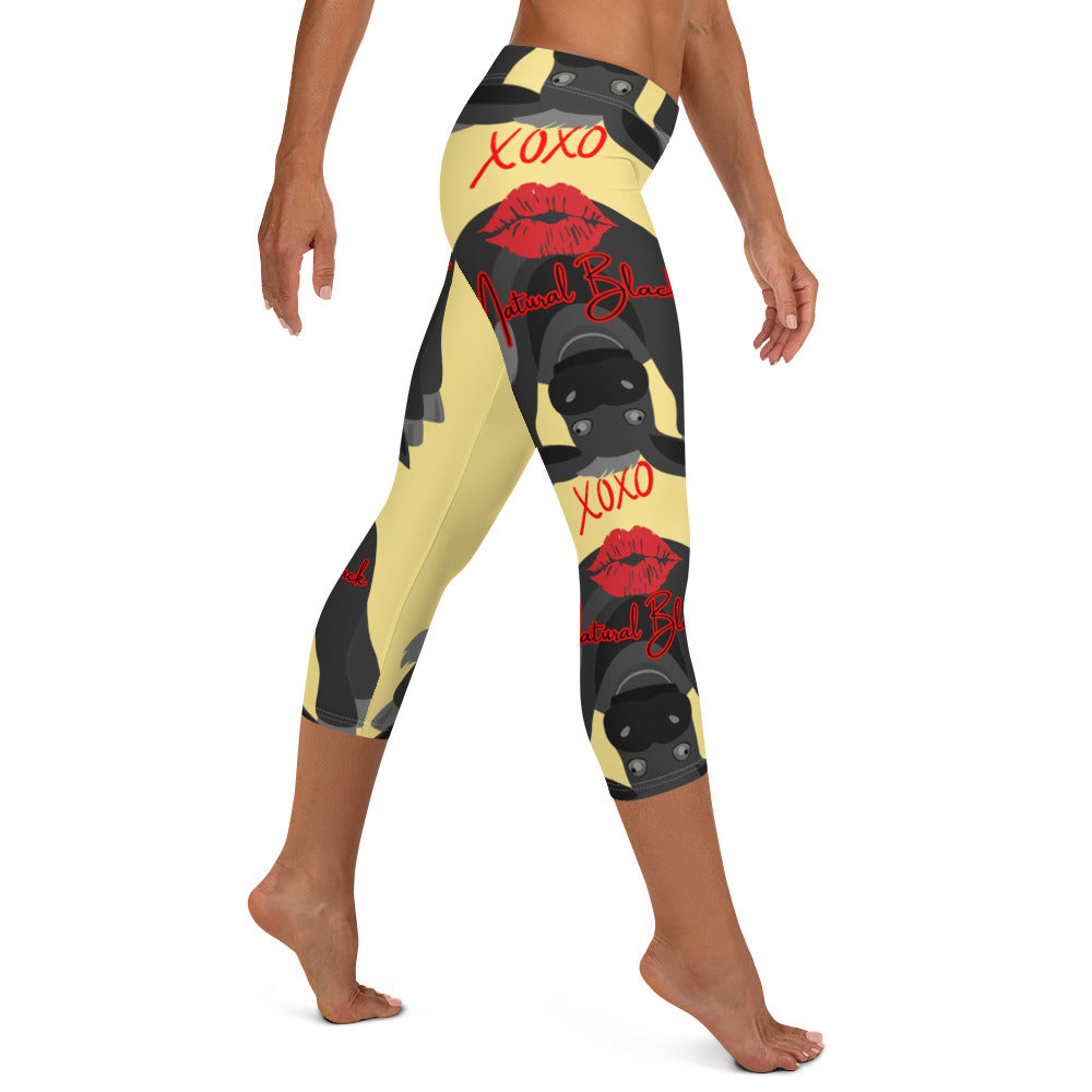 Kiss My Natural Black Donkey Capri Leggings