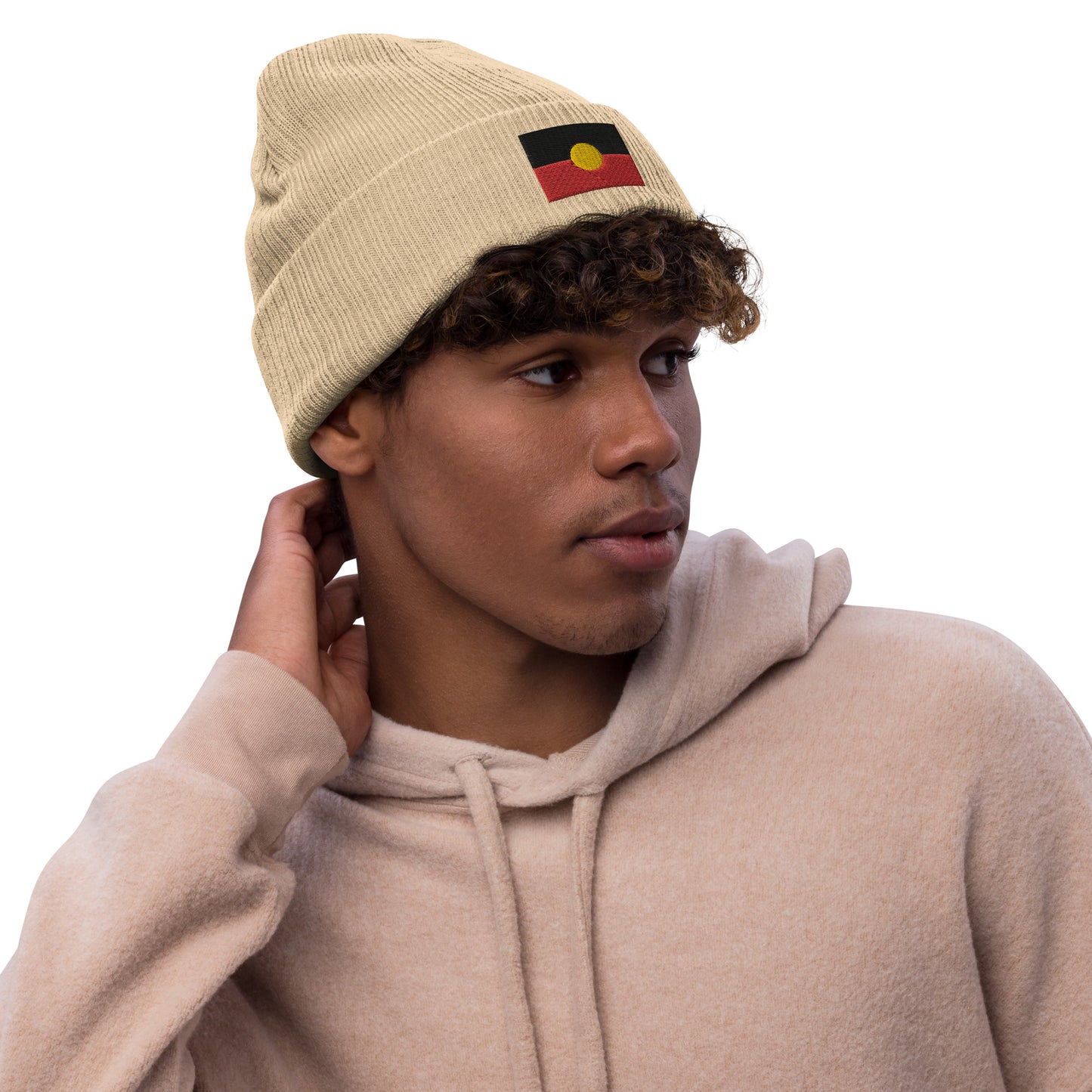 Aboriginal Flag Ribbed knit beanie
