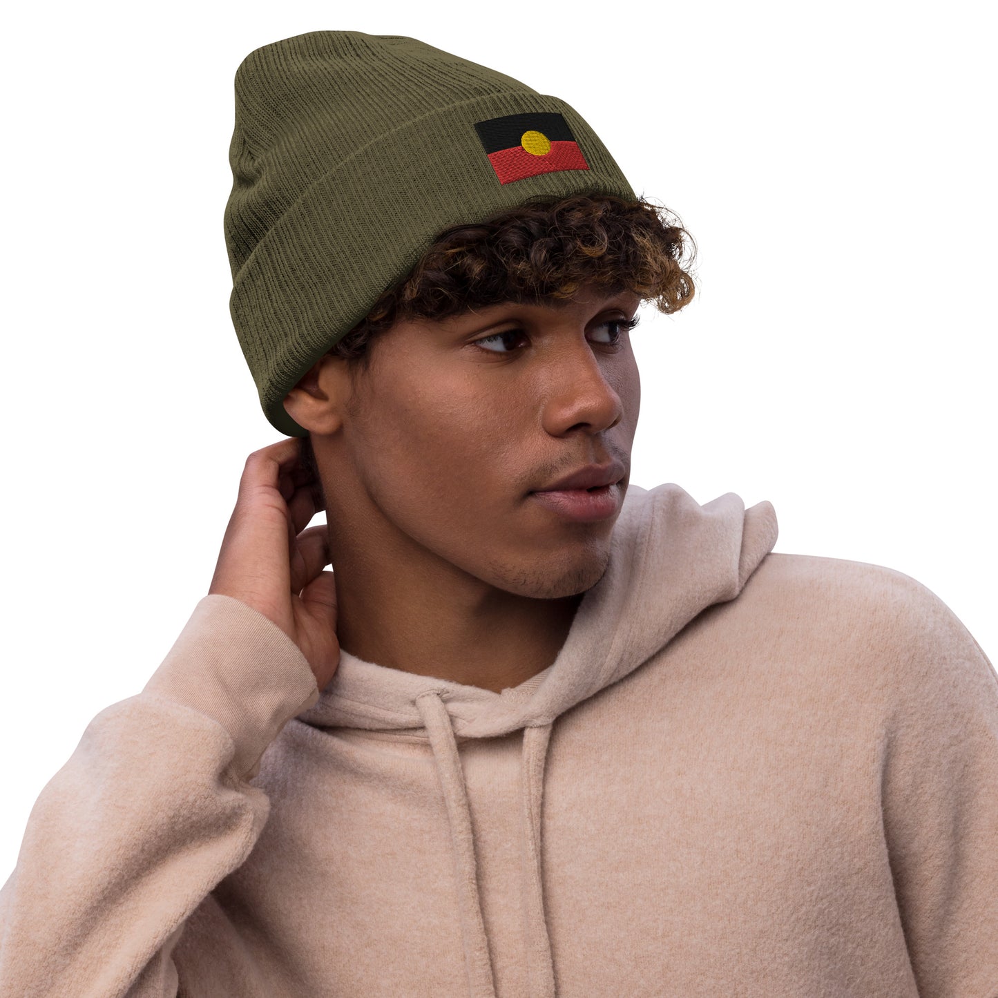 Aboriginal Flag Ribbed knit beanie