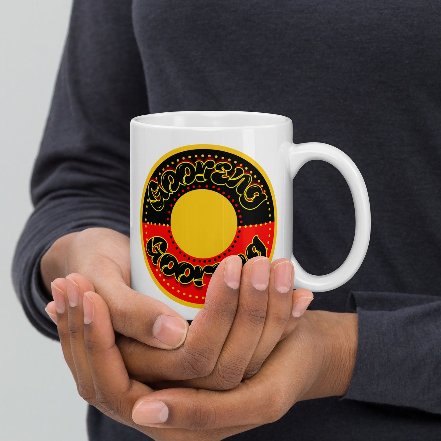 Gooreng Gooreng White glossy mug