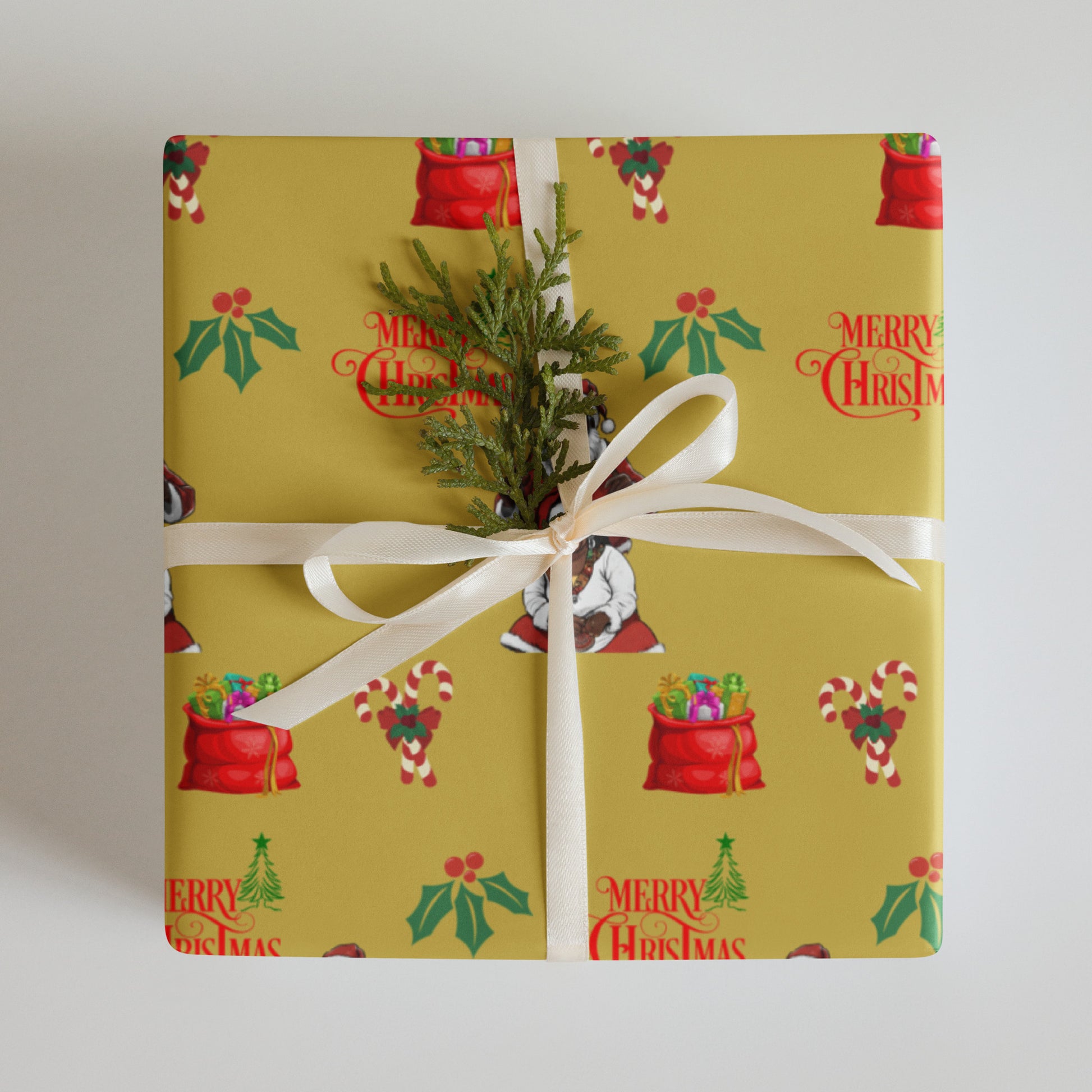 Black Santa Christmas Wrapping paper sheets
